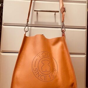 Tous Pink Salmon color Leather Shoulder / crossbody Bag with Logo